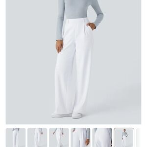 HALARA White Wide-Leg Women's Pants